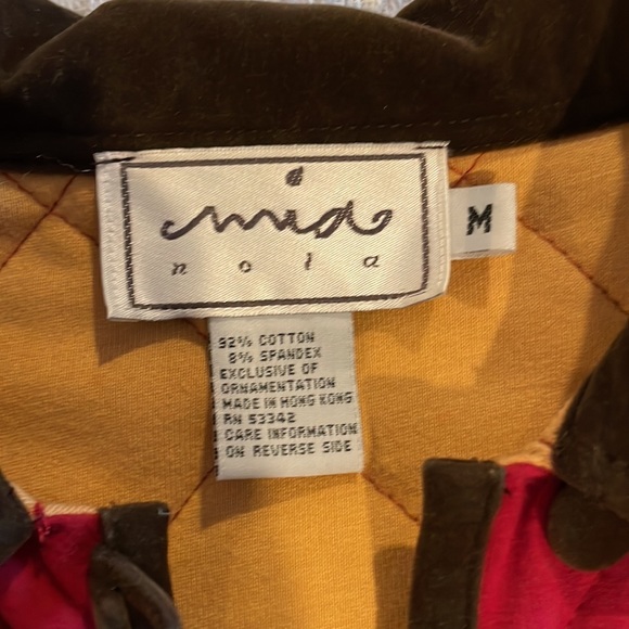 Mia Nola Medium Red Cranberry Jacket Coat cotton blend spandex Quilted - Picture 3 of 11